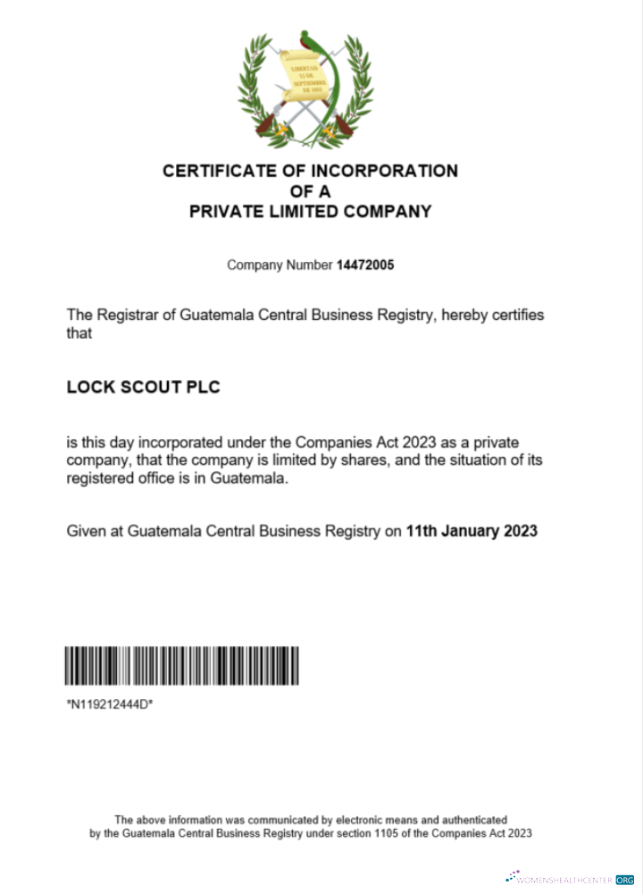 Download Guatemala certificate of registration Word and PDF template Photoshop template
